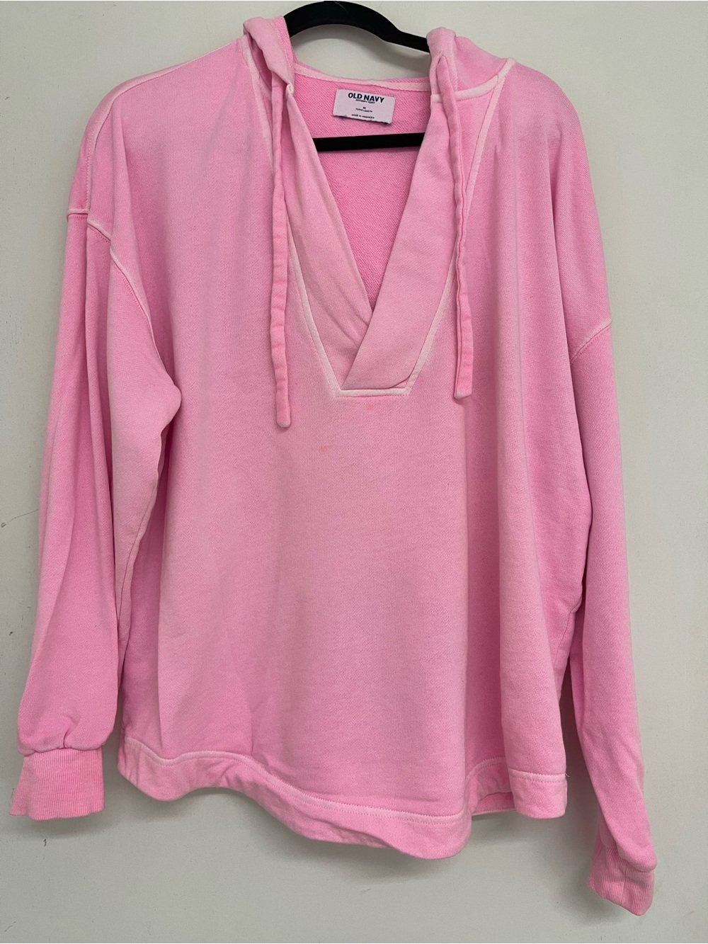 Old Navy Light Pink V-Neck Hoodie Pullover